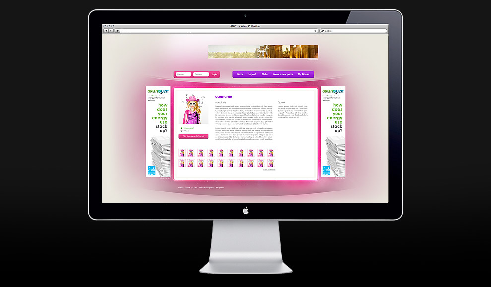 Profile page.