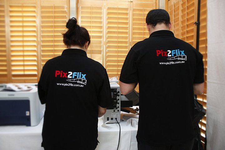 T-shirts produced by Pix2Flix incorporating the Pix2Flix logo.